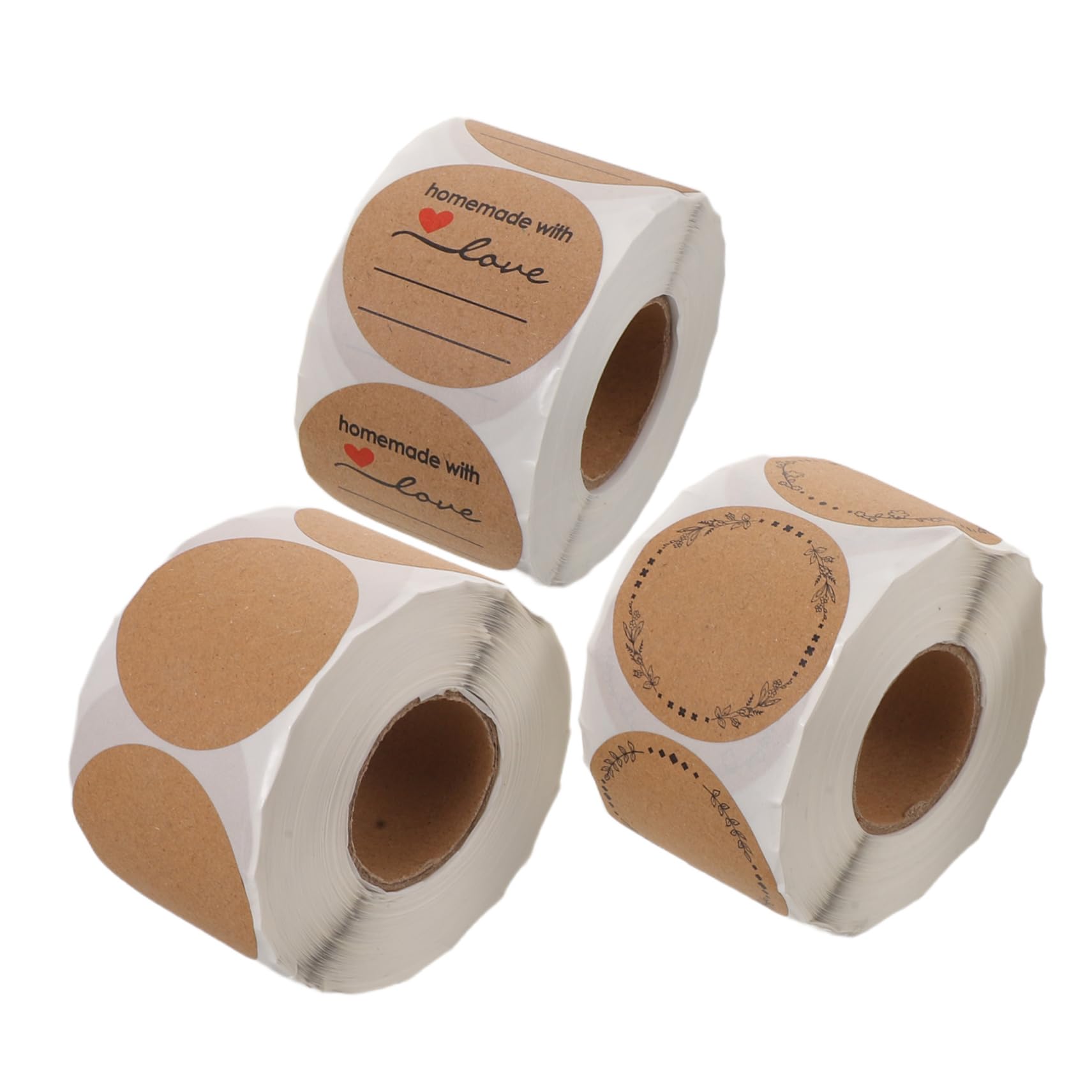 3 Pezzi Etichette Adesive Rotonde in Rotolo Foglietti Sigillanti Autoadesivi con per Scrittura per Confezioni Spedizioni e Piccole Attività