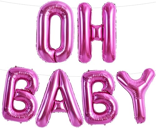 TONIFUL OH BABY - Globos de papel de aluminio con letras 16 pulgadas, pancarta azul para baby shower, decoración de fiesta de cumpleaños de bebé, TONIFUL OH BABY - Globos de papel de aluminio con letras 16 pulgadas, pancarta azul para baby shower, decoración de fiesta de cumpleaños de bebé,
