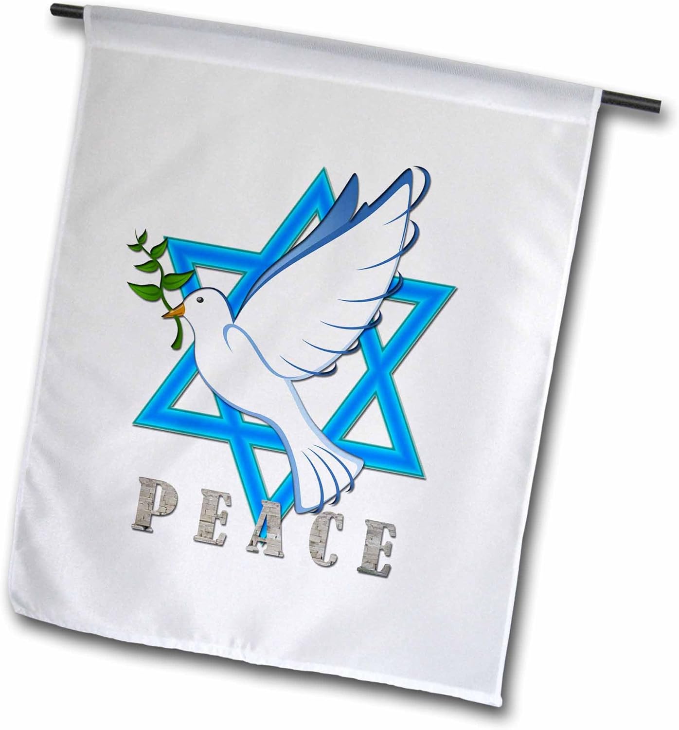 3dRose Peace. Star of David. Love Israel. - Garden Flag, 18 by 27"