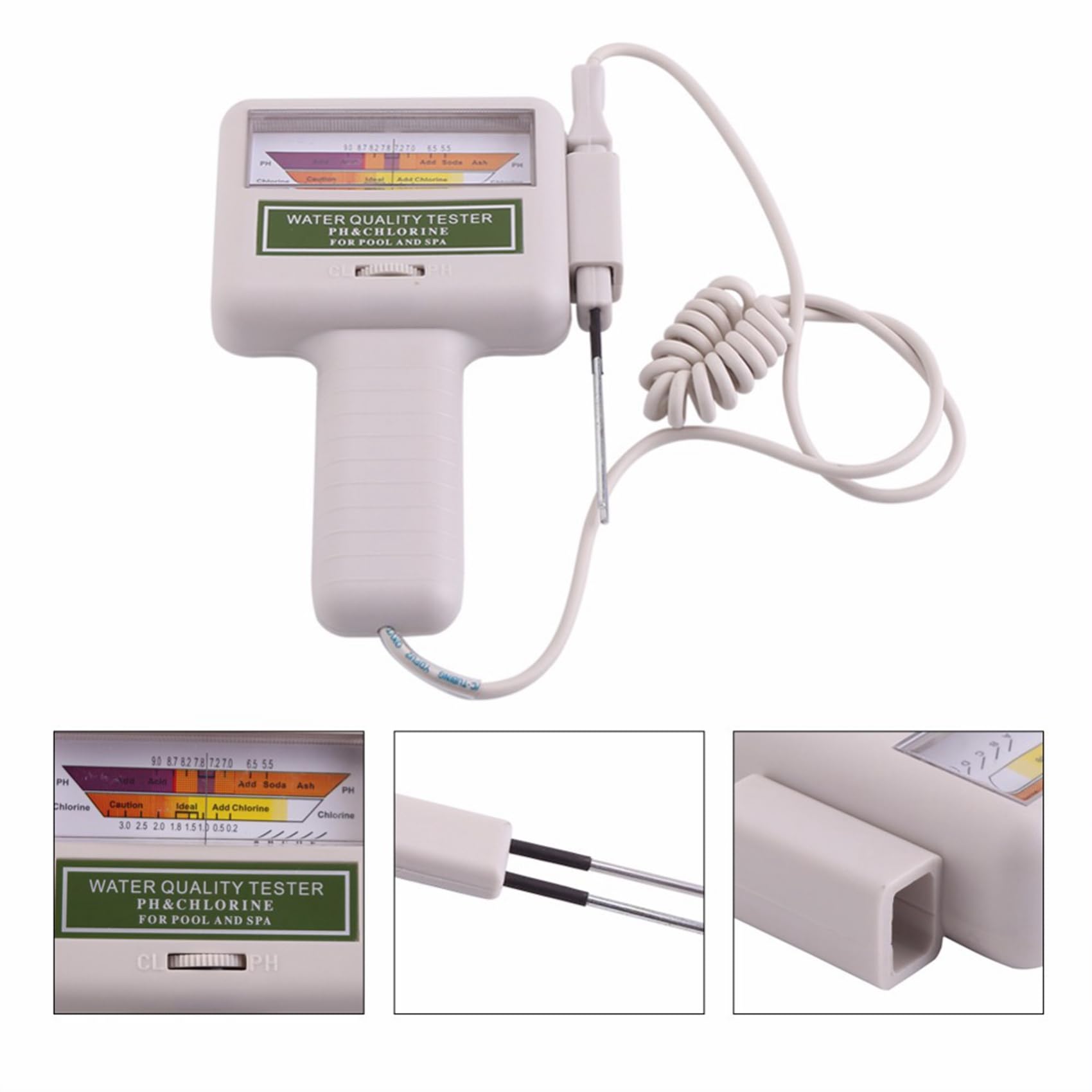 3X Tester PH Chloru Wody Basen Jakość Spa Poziom Miernik Analiza Pomiar Monitor Detektor Test Test Kit