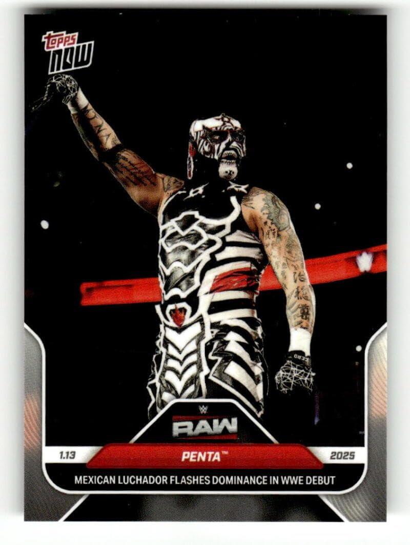 2025 Topps WWE NOW #9 Penta RC Rookie (Dominance in Debut) Wrestling Trading Card Thumbnail
