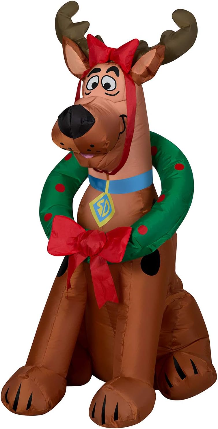 Gemmy 3' Airblown Scooby Doo as Reindeer Christmas Inflatable