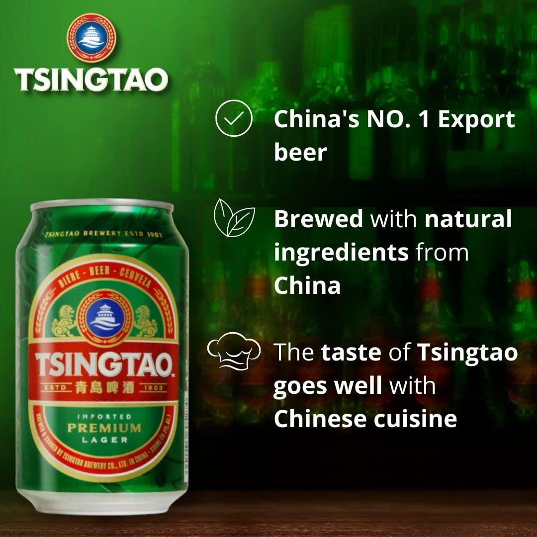 TSINGTAO - Bier 4,7% Alkoholgehalt - Plato 10,8 - Multipack (24 X 330 ML)