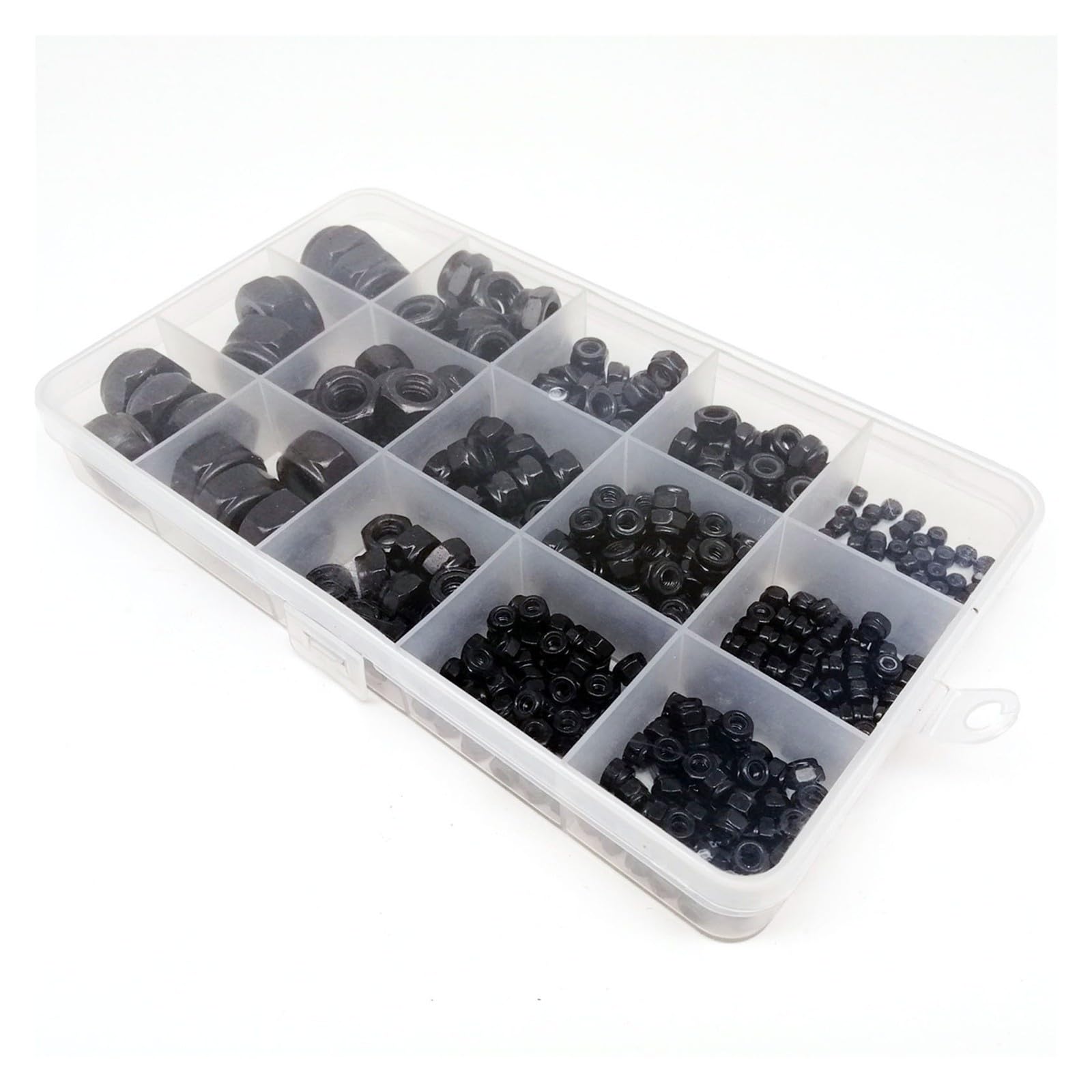 ZS Hardware Zestaw asortymentowy z nakrętką zabezpieczającą z wkładką nylonową M2-M12, sześciokątną ze stali węglowej(Set B 357pcs)