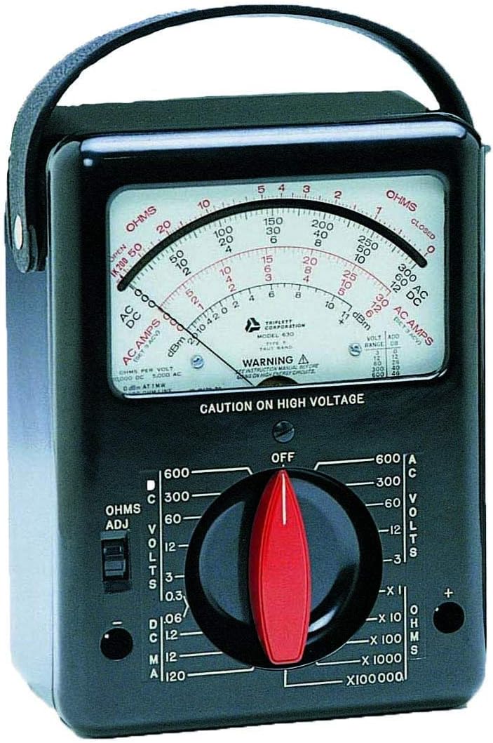 Triplett 3030 Model 630 Classic Analog Multimeter - AC/DC Voltage, DC Current, Resistance, dB Ranges