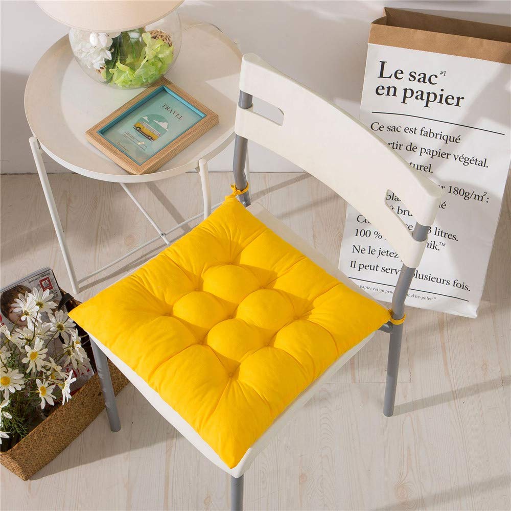 Coussins de siege 40x40 jaune mais galette de chaise bureau cuisine tapis patio lot de 4