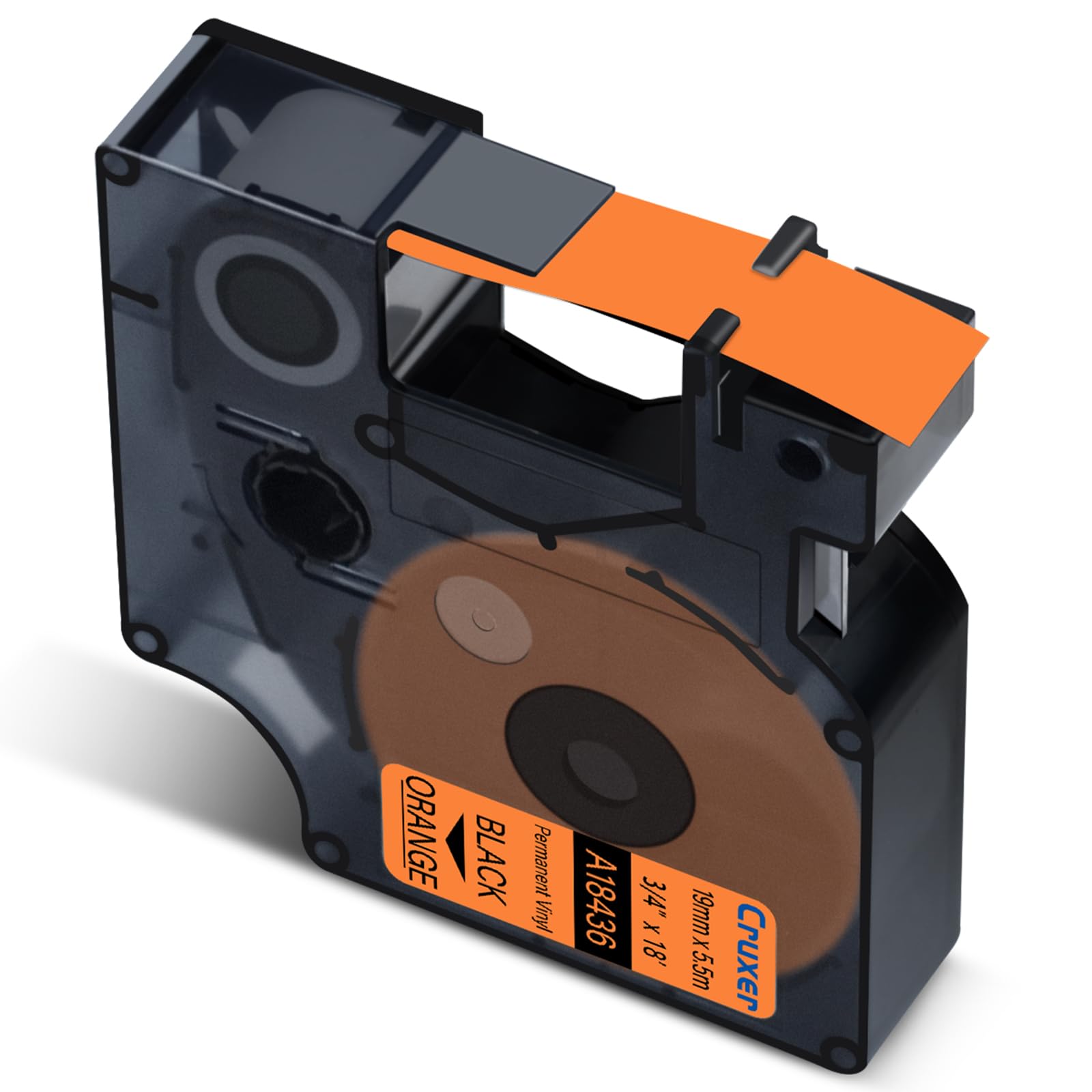 Cruxer Paquete de 30 cintas de etiquetas de vinilo compatibles con Dymo IND 18436 S0718500 A18436, negro sobre naranja, 19 mm x 5,5 m, repuesto para Dymo Rhino 4200 5000 5200 6000 ILP 219 3M PL150 3M