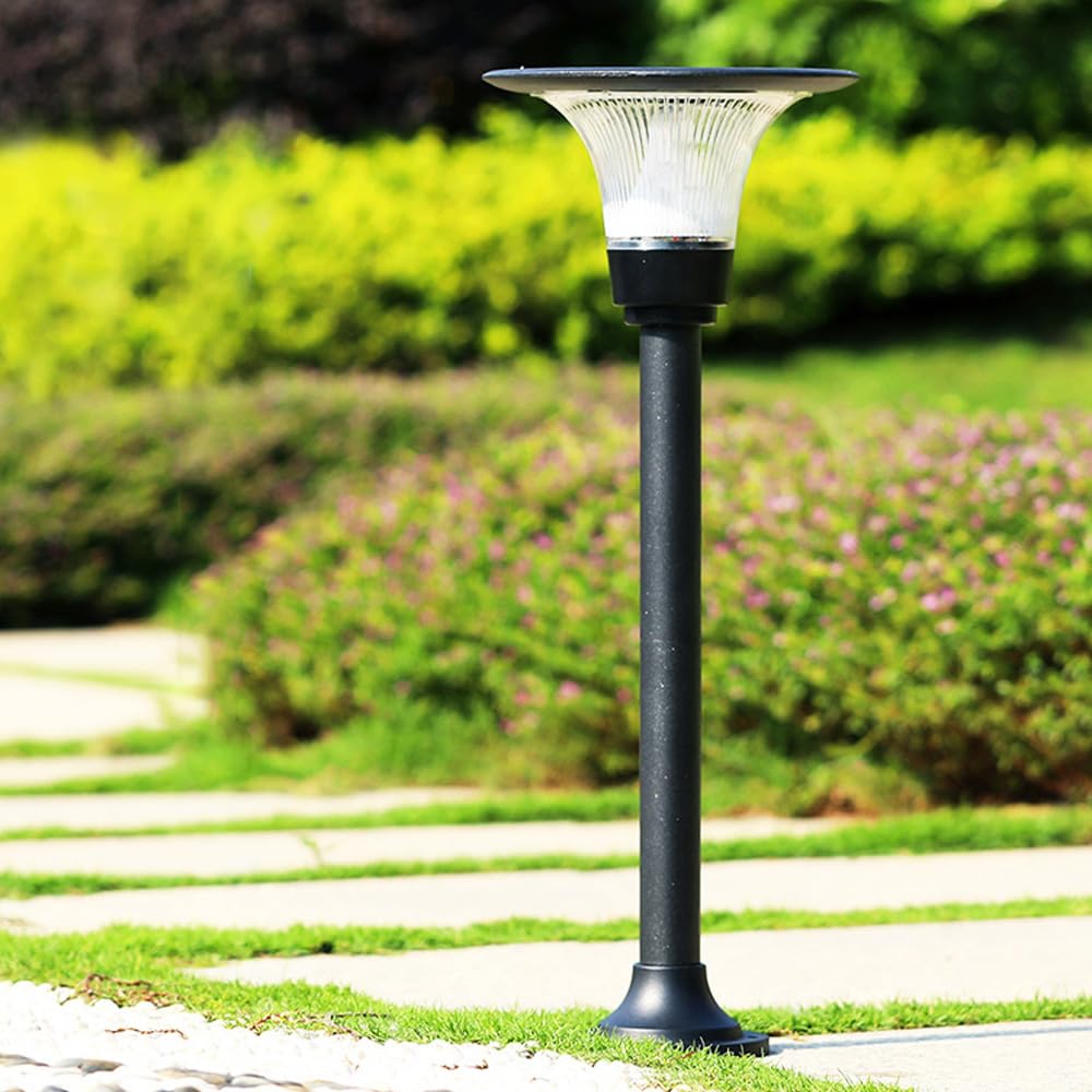 HELCEKOU Solar Path Bollard Lantern Modern Luxury Landscape Light Aluminum Lights Outdoor Waterproof Pathway for Driveway Balcony Garage Patio Decoration