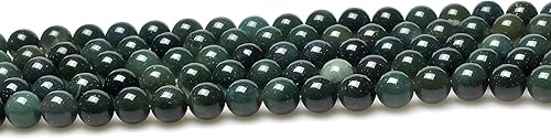 Miniatura 182 de MJDCB Natural Multicolor Volcanic Lava Stone Round Loose Stone Beads DIY for Jewelry Bracelet Making 15" (6mm, White)