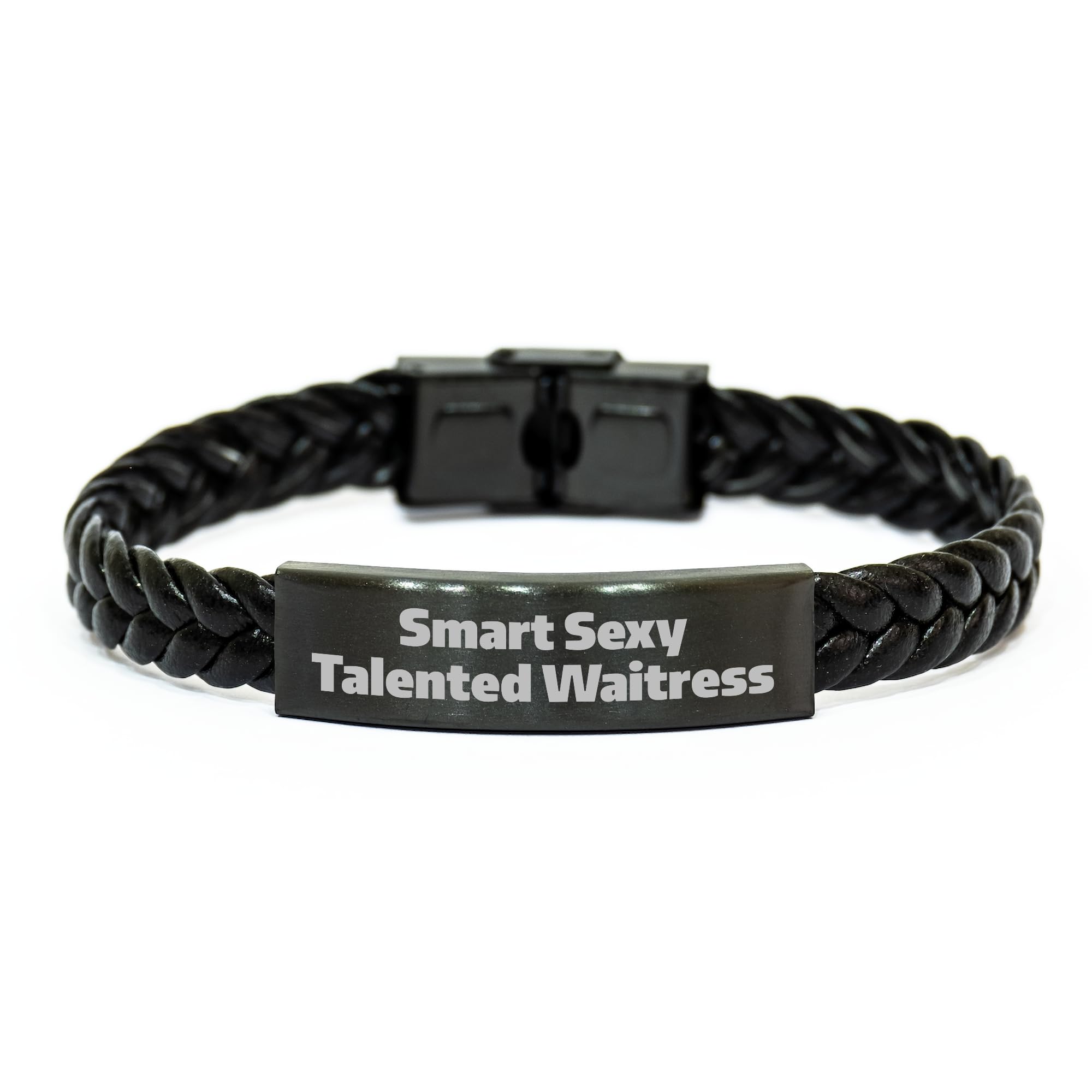 Smart Sexy Talented Waitress Birthday Braided Leather Bracelet - Gifts from Family to Friends