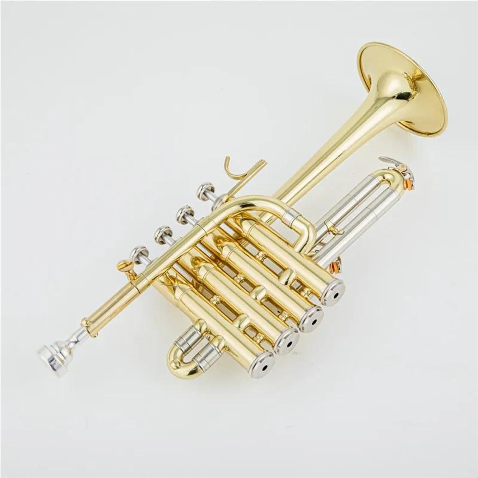 Anfänger Trompeten Professionelle Hohe Trompete Bb Piccolo Trompete Messing Gold Silber Lack Oberfläche Trompete Monel Kolben(Gold)