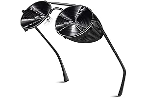 Retro Round Side Shield Polarized Steampunk Sunglasses – Epic Eyewear for Bold Individuals