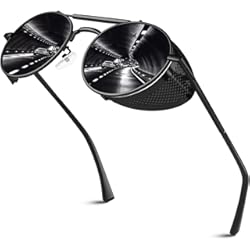 Lentes De Sol Vespa Gafas de Sol Polarizadas Hombre Mujer Steampunk Estilo Retro Redondo Círculo Metálico Gafas de Sol