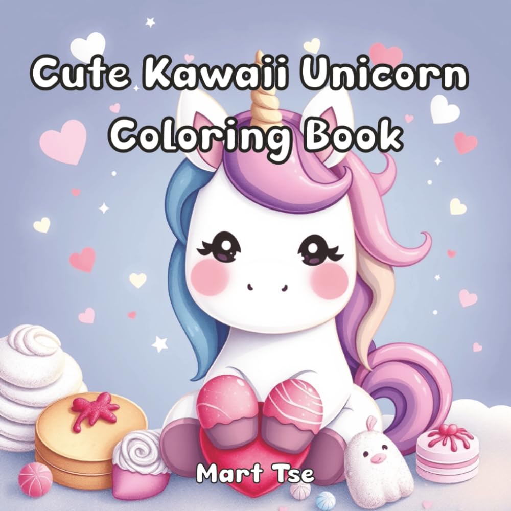 Cute Kawaii Unicorn Coloring Book: 40 cute & Fun kawaii unicorn coloring pages for kids & Adults