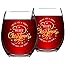 Merry Christmas Stemless Wine Glasses 15 Oz Funny Wine Glasses for Women Friends Men, Perfect Gift Idea for Christmas, Set of