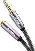 duct cable headset extension 4 pole trrs nylon 3.5mm stereo audio extension cable (socket to female) jack adapter cable for lavalier microphone with gold placed contacts - top series 1.2m