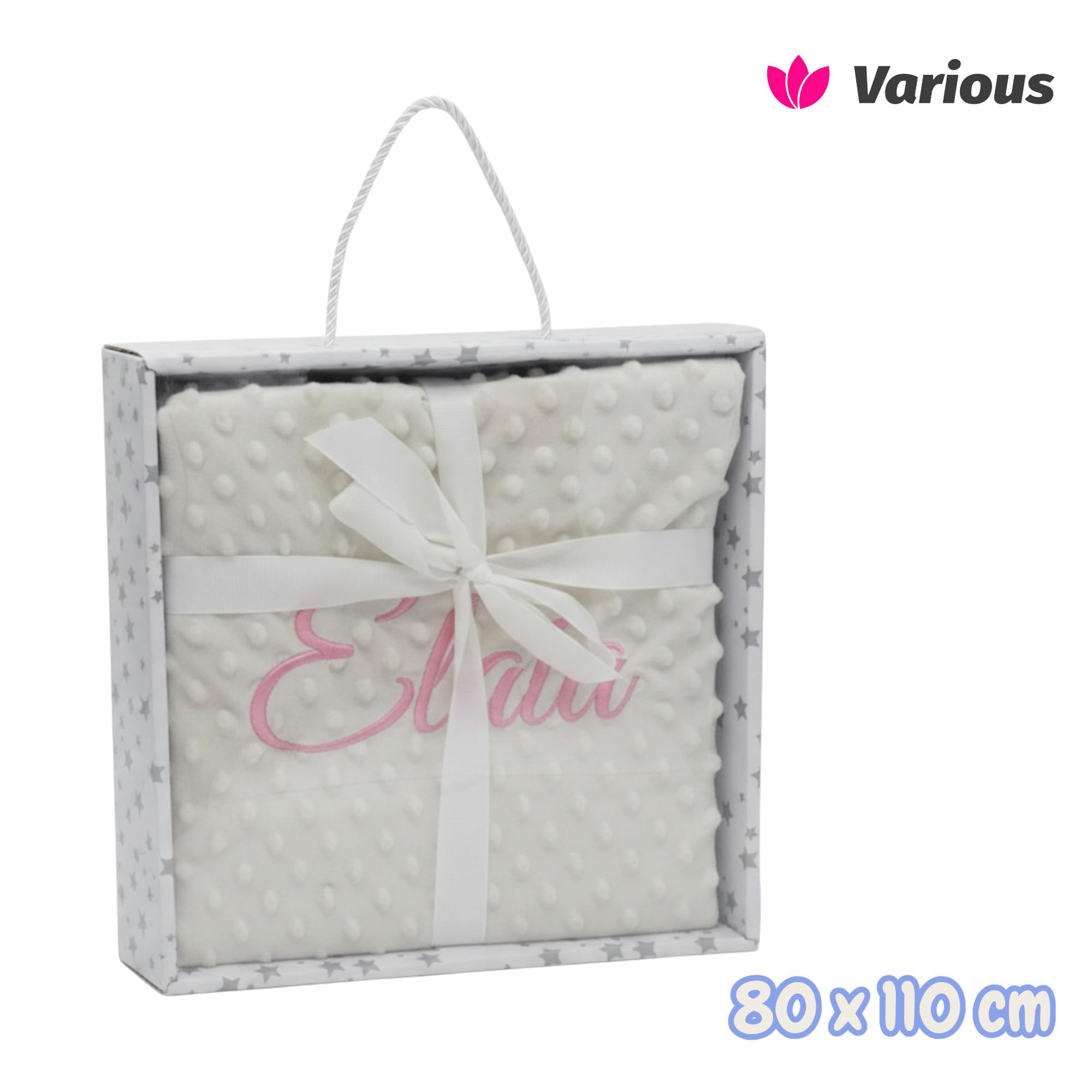 various Manta de Bebe Personalizado con su Nombre Bordado, Manta de copito (Beige)