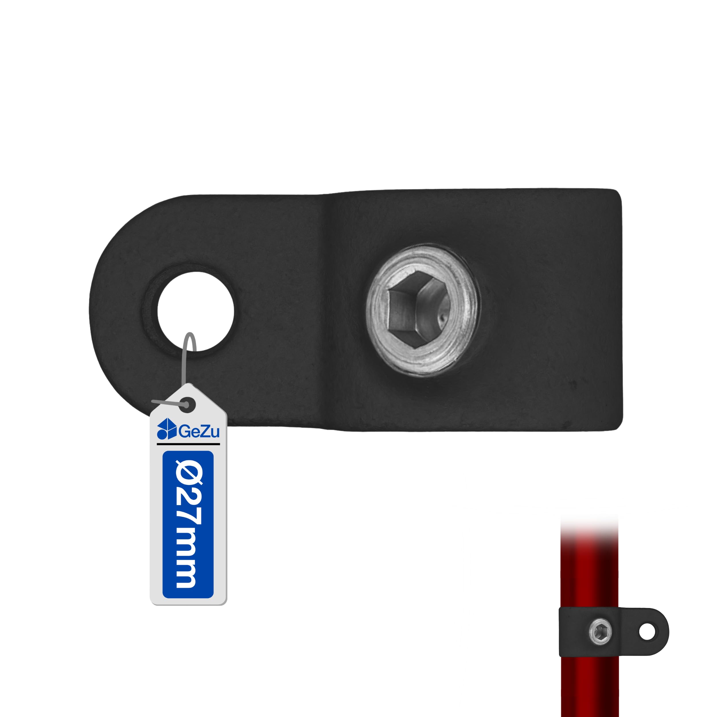 Gezu Impex Men's Black Single Swivel Clamp Ø 27 Mm Hot Dip Galvanised Powder Coated Single Fitting Key Clamp