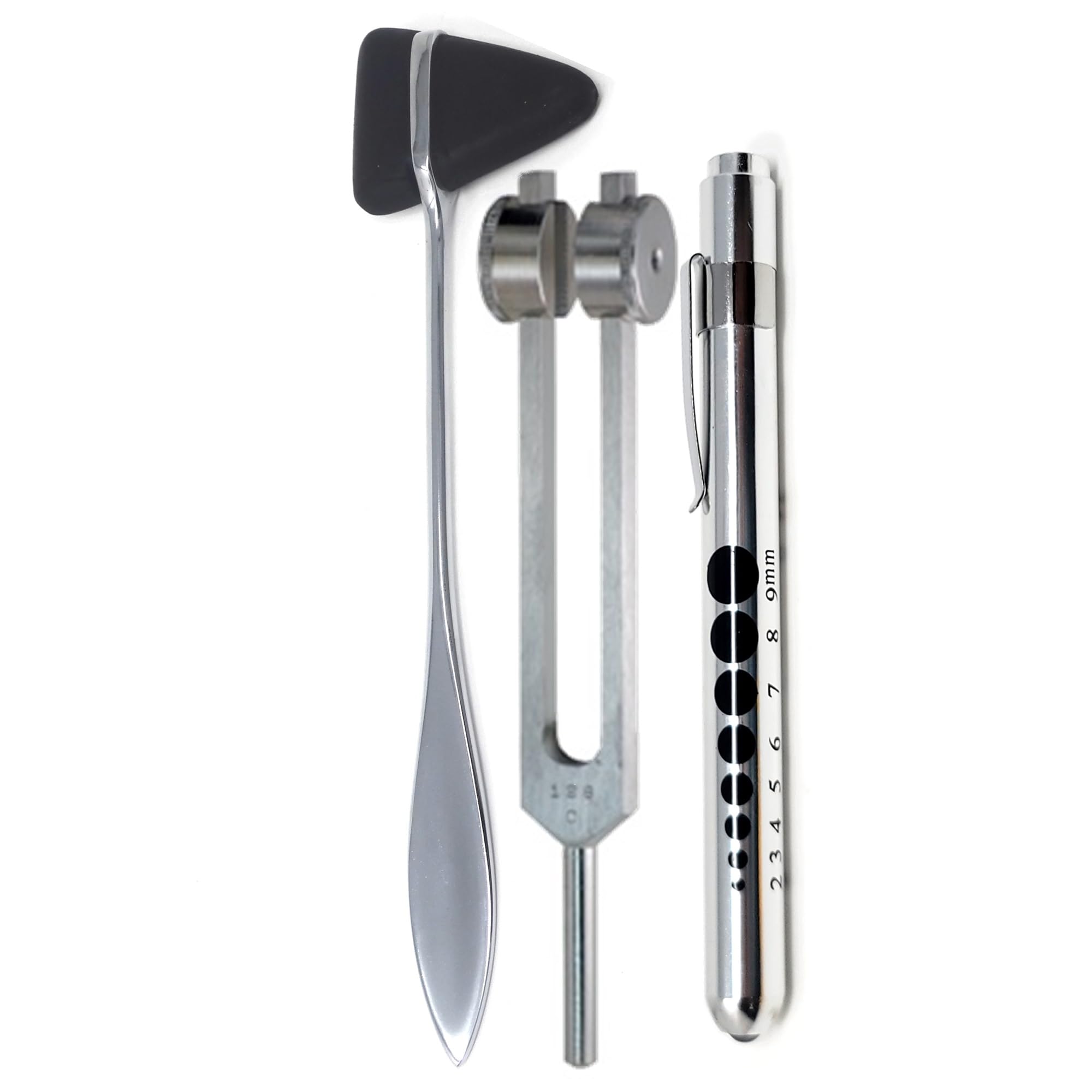 Set of 3 pcs Reflex Percussion Taylor Hammer + Reusable Penlight + Tuning Fork C 128 (A2ZSCILAB Brand)