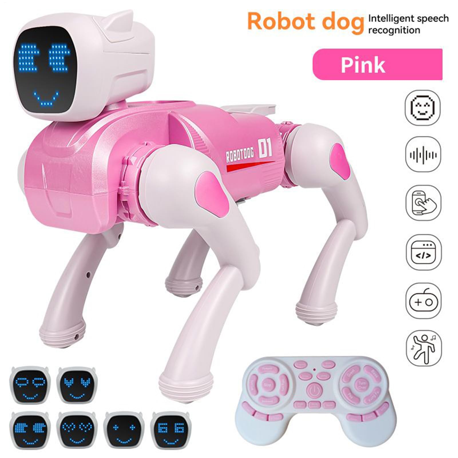 Robot Chiot Voix Réaliste Éducatifs Figurines | Chiens Robots De Compagnie À Marche Intelligente Garçons Jeunes Maison Jardin Intérieur Classe Maternelle Anniversaire Fêtes