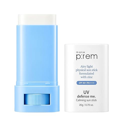 Miniatura 7 de MAKEPREM UVA UVB Defense Me Calming Sun Stick Protector solar SPF 50+ PA ++++ 0.7 oz Vegano sensible a la piel grasa propensa al acné seguro para