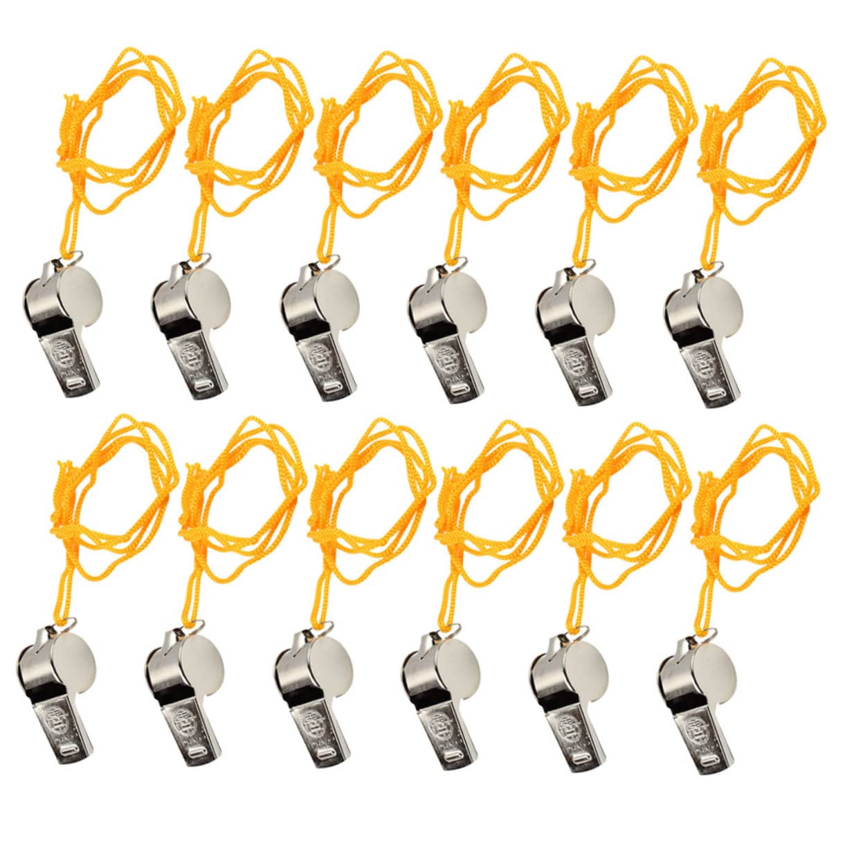 INOOMP 48 Pezzi Cordino Fischio Fischio in Metallo Portachiavi in ​​​​Metallo Portachiavi in ​​​​Acciaio Inossidabile Fischio Marino Corno D'Orso Fischietti in Acciaio Inossidabile