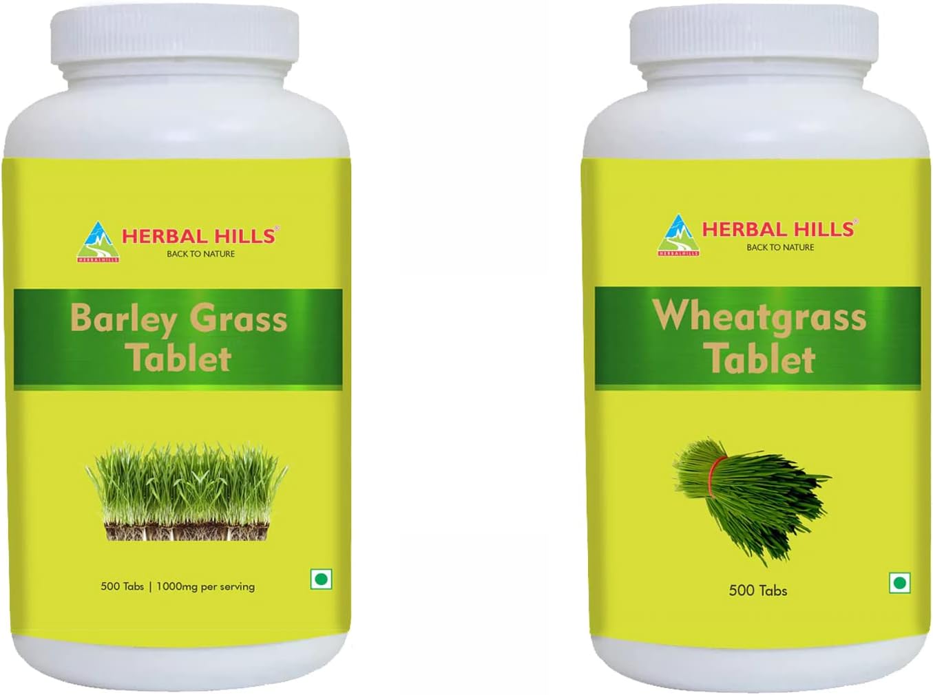 HERBAL HILLS Organic Wheat Grass Tablet and Organic Barley