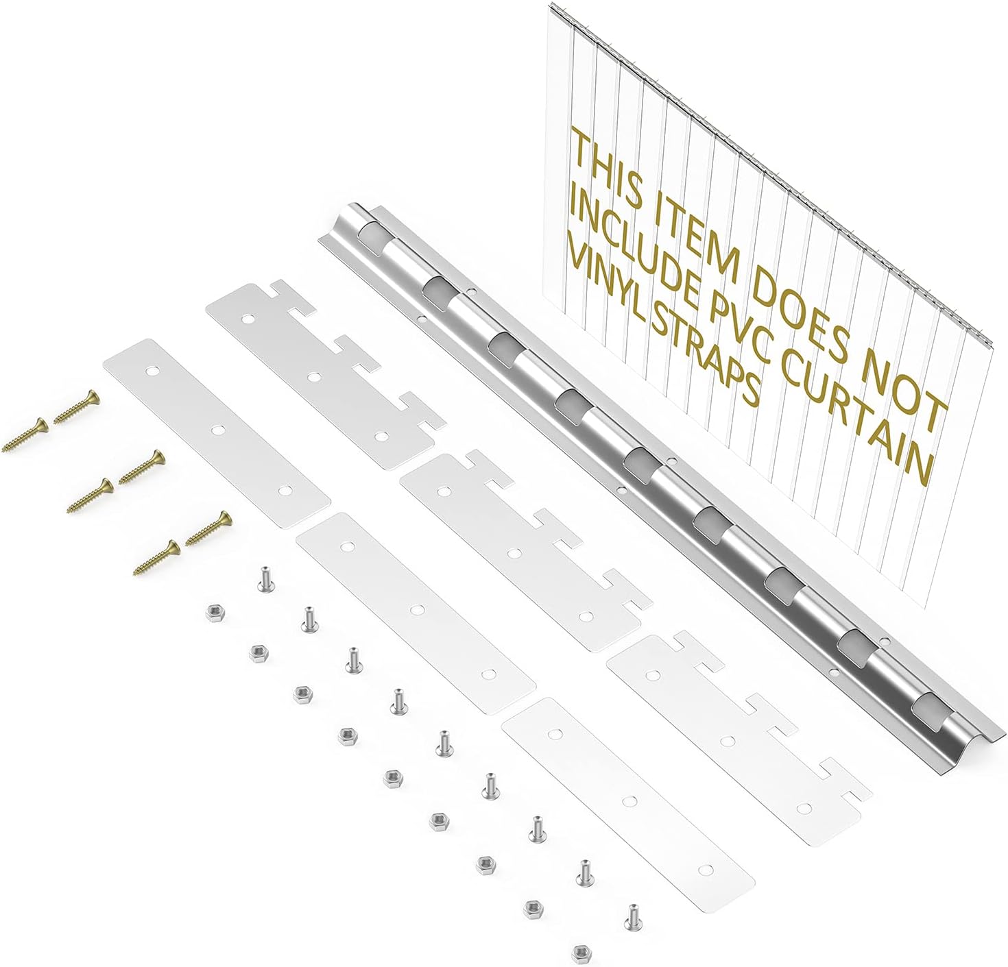 Strip Curtain Hardware - Universal Mount Hanger - Mounting Brackets for Plastic Vinyl Strip Curtain - 35.7 Inch (Two 17.7 Inch Sections)