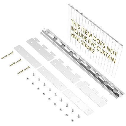 WowDIY Strip Curtain Hardware - Universal Mount Hanger - Mounting Brackets for Plastic Vinyl Strip Curtain - 35.7 Inch (Two 17.7 Inch Sections)