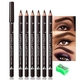 FeiCuiYun 6Pcs Eyebrow Pencils for Women, Wooden Hard-Core Dark Brown Eyebrow and Eyeliner Pencil, Long Lasting Waterproof and Sweat-Proof, Beginner Makeup Brow Pencil,Create a Natural Eye Brow Makeup