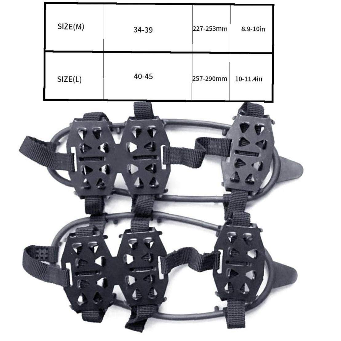 Chaussure Boot Crampons Snow Ice Traction Shoe 24 Dents Snow Antidérapant Crampons Noir M Size Couvre-Chaussures 1 Paire
