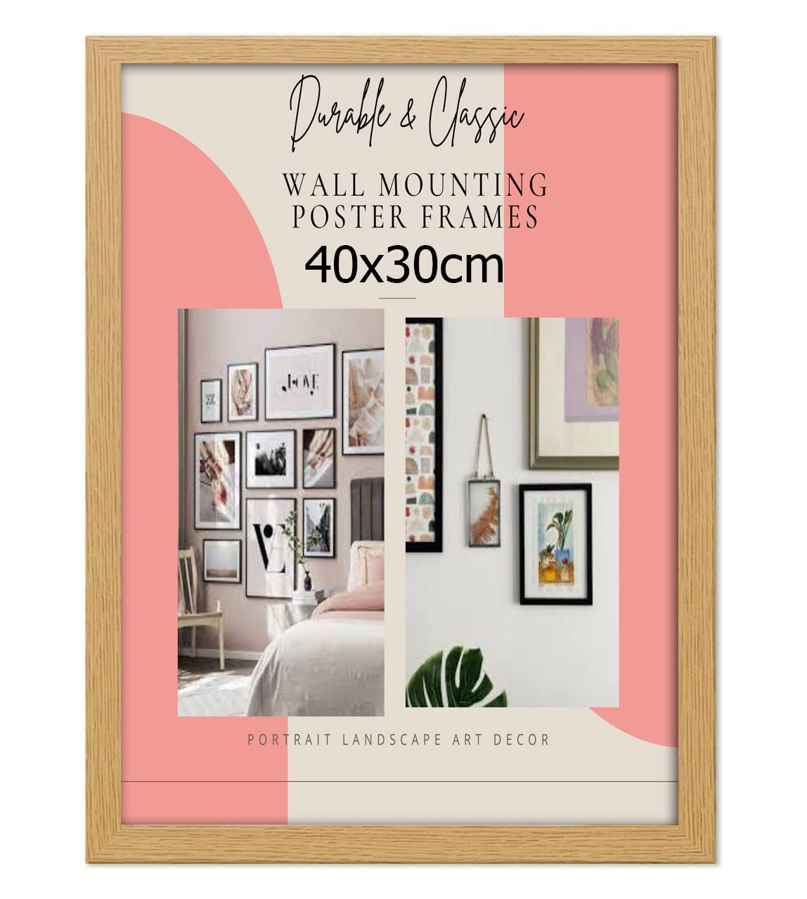 DEALS ON DEAL Modern 40x30 cm Picture Frame Photo Frame Wall Art Poster Frames With Clear Perspex Safety Glass to Hang Portrait or Landscape (40x30CM (15.7" x 11.8"), OAK)