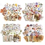 240 Pieces Vintage Scrapbooking Stickers, DIY Decorative Plants Dried Pressed Flowers Butterfly Flor