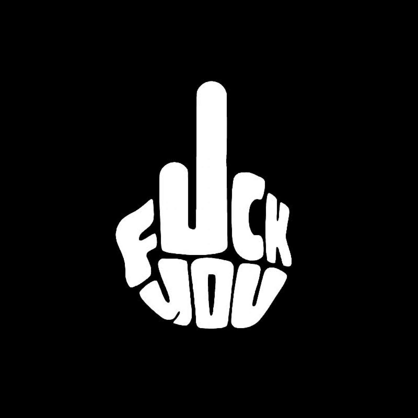 Macmrd Black/Silver Car Stickers Car Sticker Vinyl Decal Middle Finger Waterproof Car Window Body Decorative Stickers