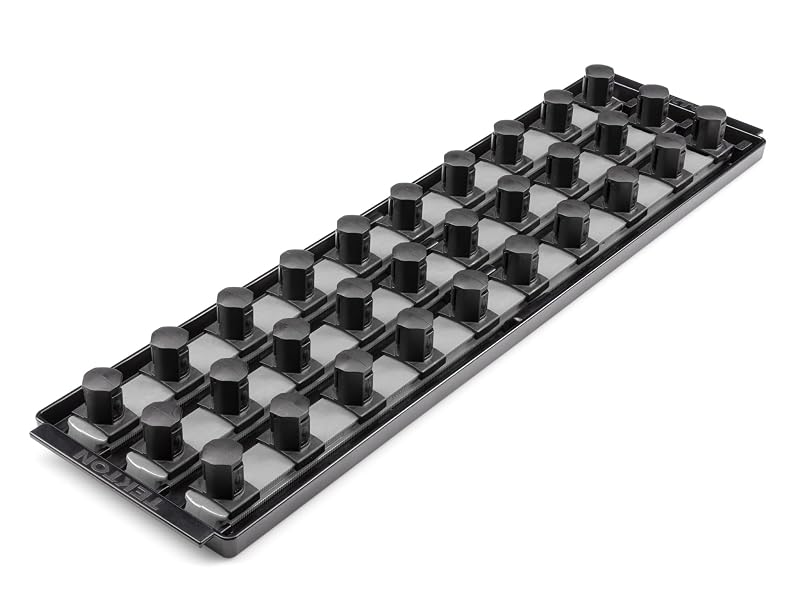 Organizador de Soquetes TEKTON para Encaixe de 19,1 mm, 3 Trilhos com Bandeja Cinza OST37330