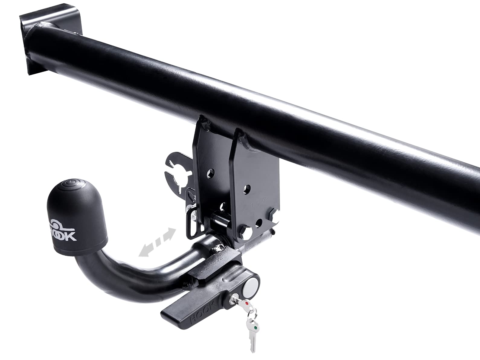 HOOK Gancio traino adatto estraibile orizzontale compatibile con Doblo II 263 van/furgon dal 2010 con kit elettrico universale 13-poli