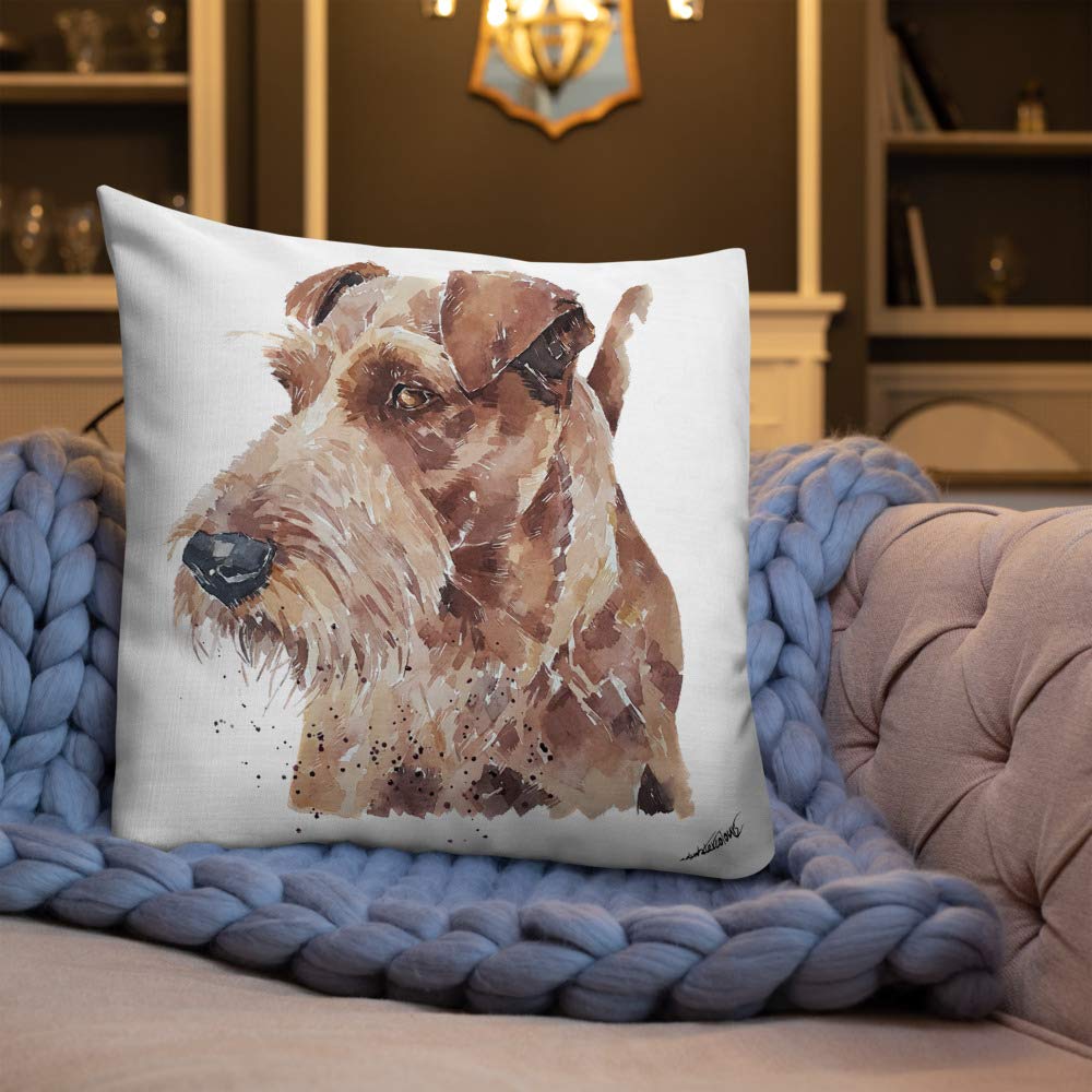 Edswatercolours Irish Terrier Premium Pillow - Irish Terrier, Irish Terrier Throw Pillow, Irish Terrier Home Decor