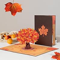 Vista 4 de Paper Love Tarjeta de Árbol de Otoño Tarjeta de Felicitación Desplegable 3D de Arce de Otoño para Acción de Gracias, Regalo de Anfitriona o Amigo
