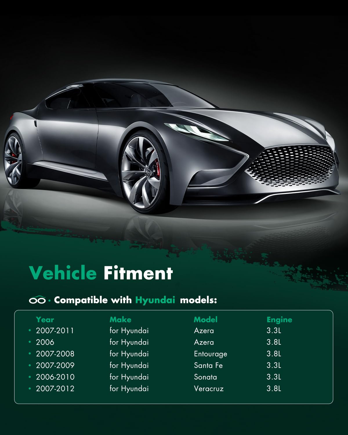 BDELI Alternator Replacement New For 2006-2012 Kia Hyundai 3.3 3.8L,06-11 Azera,06-10 Santa Fe Sonata, 07-10 Entourage Veracruz, 07-09 Kia Sorento, 06-09 Sedona, 10-11 Borrego, V6, 102211-3102 11191N