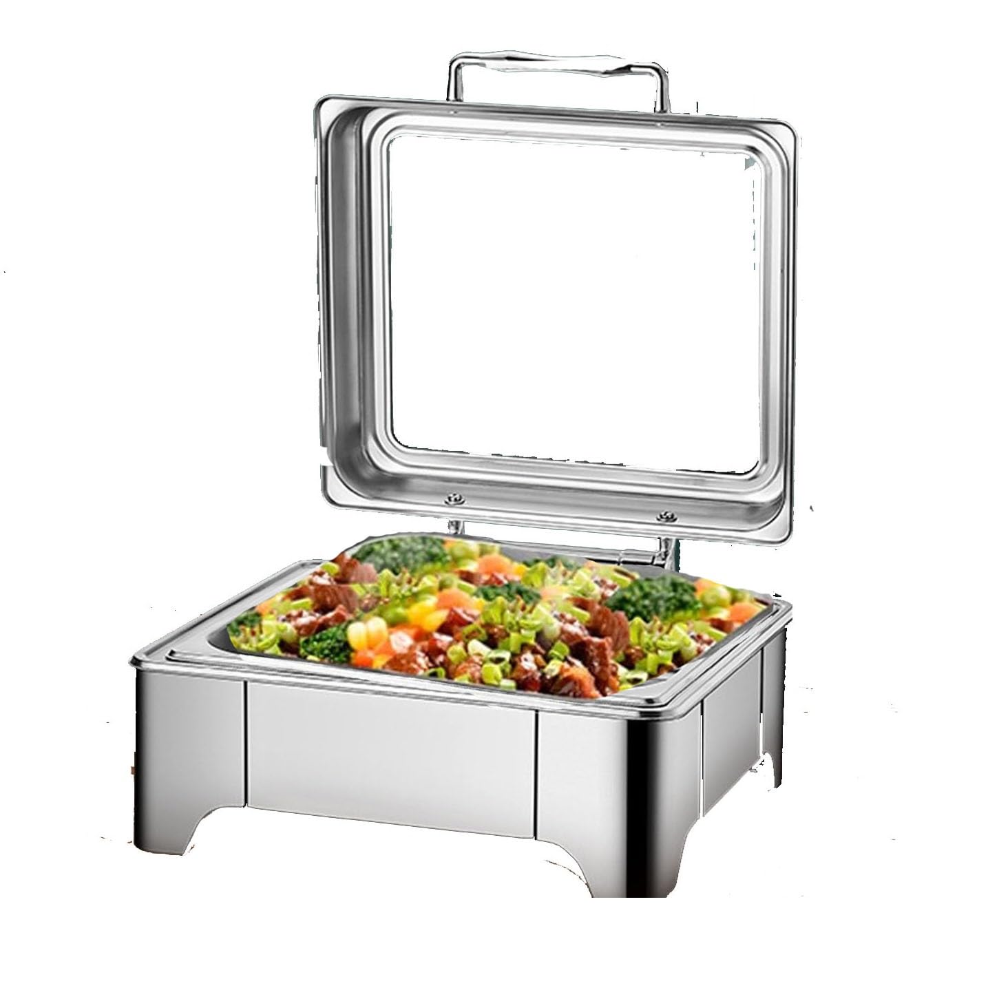 Chafing dish rond de 6L en acier inoxydable pour l'hotellerie et la restauration haut de gamme
