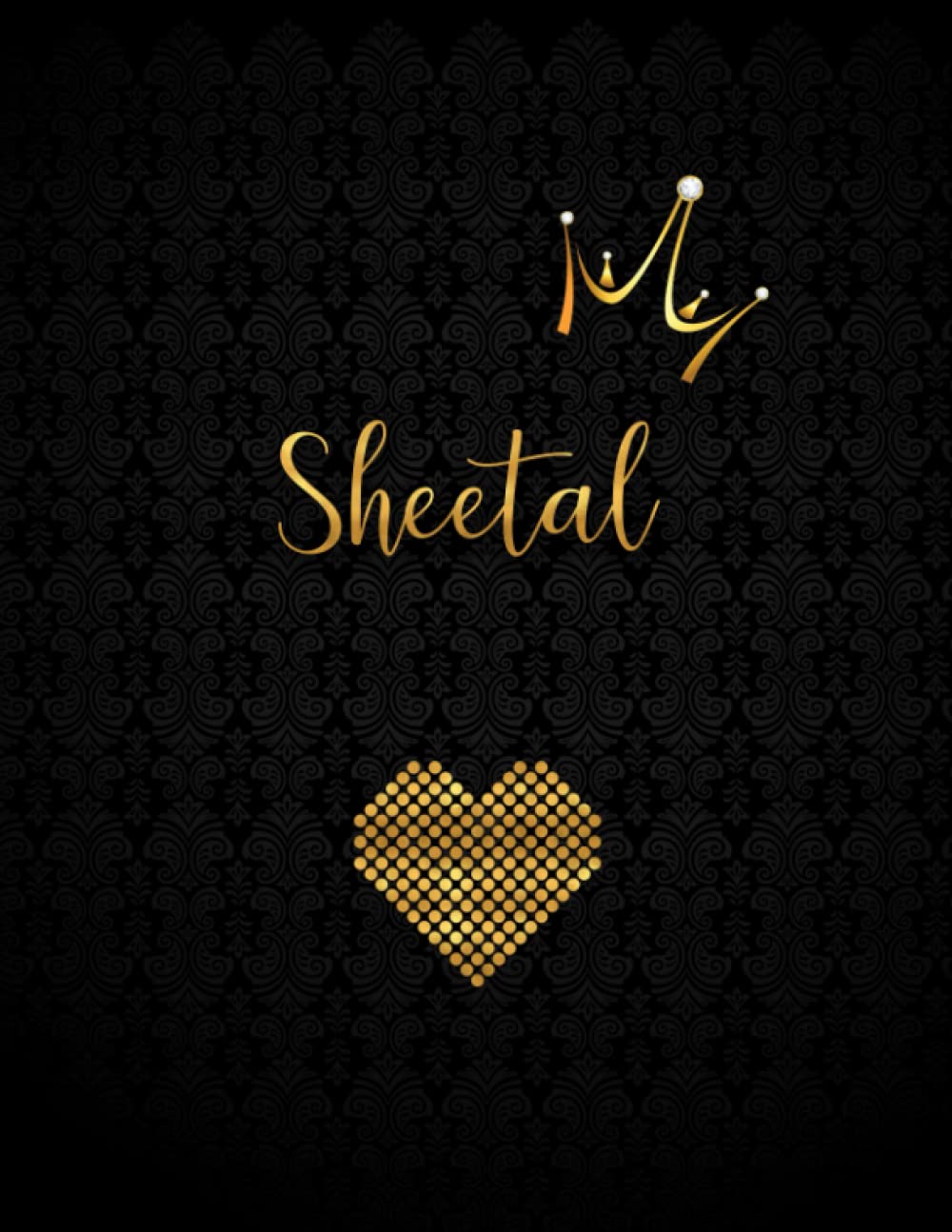 Sheetal: Black Personalized Lined Journal with Inspirational Quotes