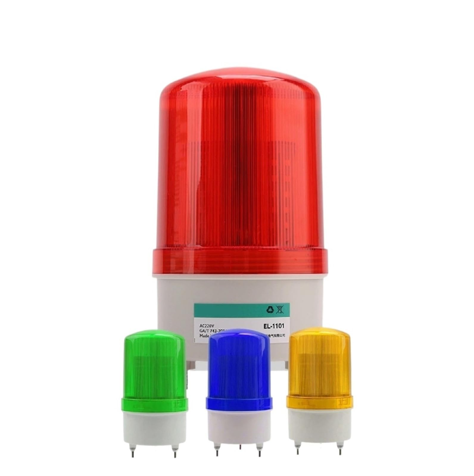 Aoicxb Blue Industrial Signal Alarm Tower Lamp, Led Warning Light Beacon Rotating Strobe Audible Visual 12V 24V 220V With Buzzer(,Dc12v)