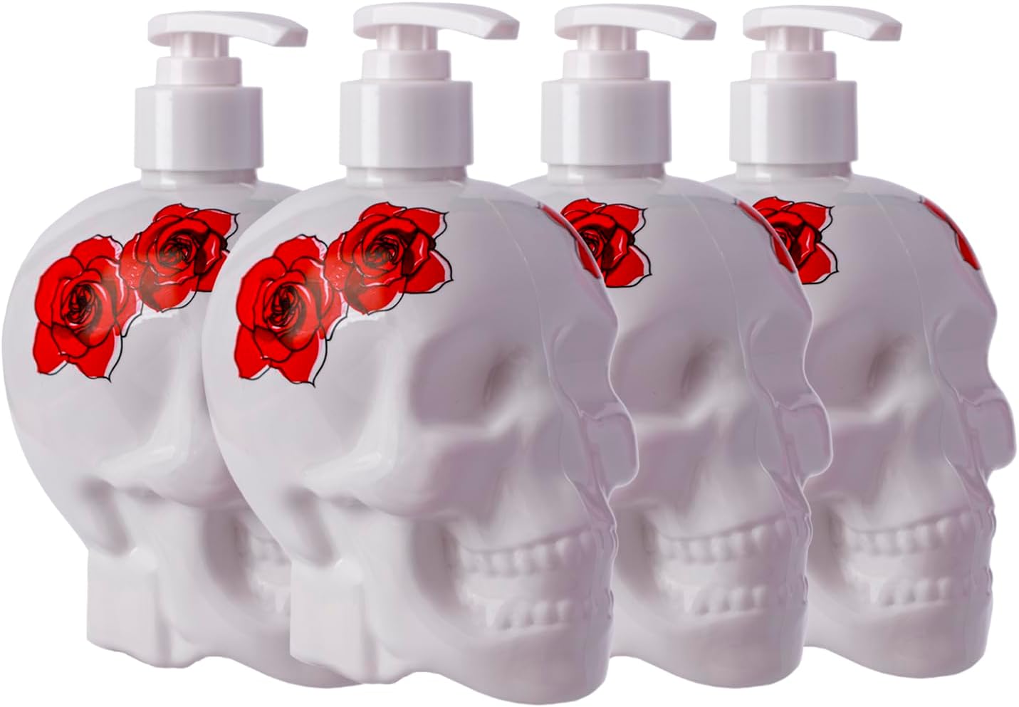 SKYHUAN Skull Rose Body Wash With Pump Shower Gel，18.6fl oz(pack of 4)