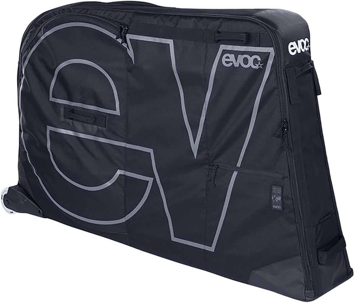 EVOC Black Bike Bag | Heavy-Duty P600D Material, Universal Fit for Cross Country, Enduro, Downhill, Gravel, Road & Triathlon Bikes, 280L Capacity with Smooth Skate Wheels, Durable Transport Case for M