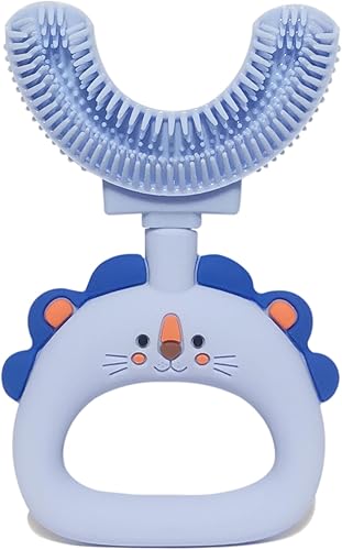 LEETYANCO Cepillo de dientes en forma de U para niños, cepillo de dientes para principiantes y bebés, material de silicona, diseño en forma de U,