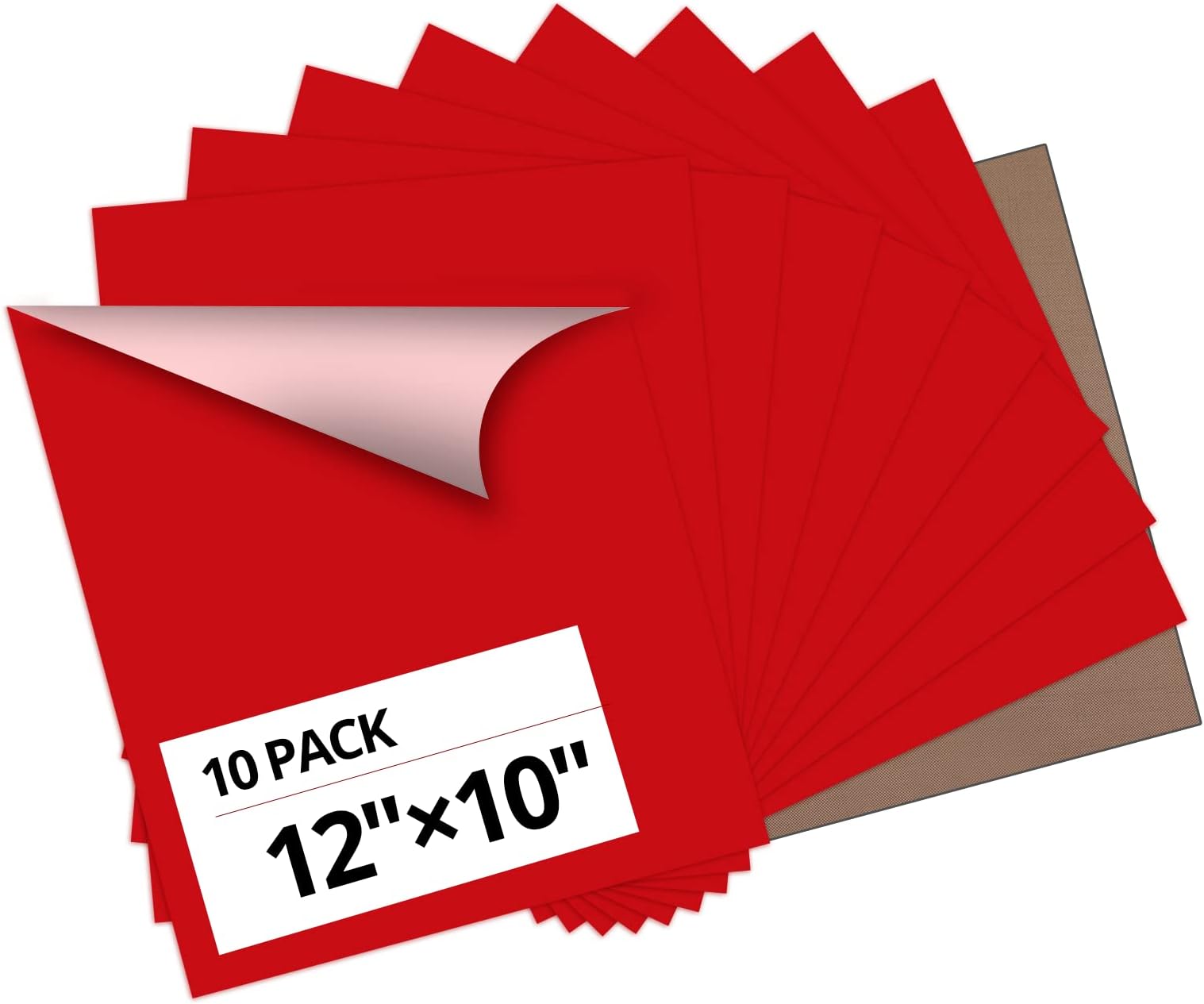 HTVRONT Red Heat Transfer Vinyl Bundle - 10 Pack 12" x 10" HTV Vinyl for T-Shirt, Red Iron on Vinyl for for All Cutting Machine or Heat Press Machine