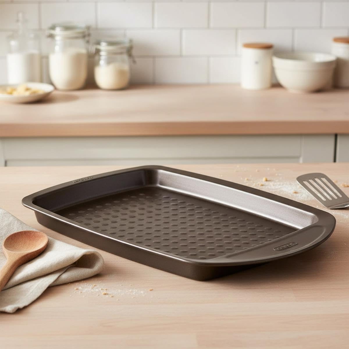 Pyrex - Asimetria - Plaque à Pâtisserie en Métal Anti-Adhésif 33x25 cm