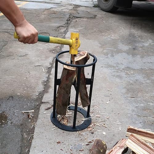 Conich Log, Firewood & Kindling Splitter – Easy To Use Manual Splitting Wedge With Mesh Tote Bags #TOP6