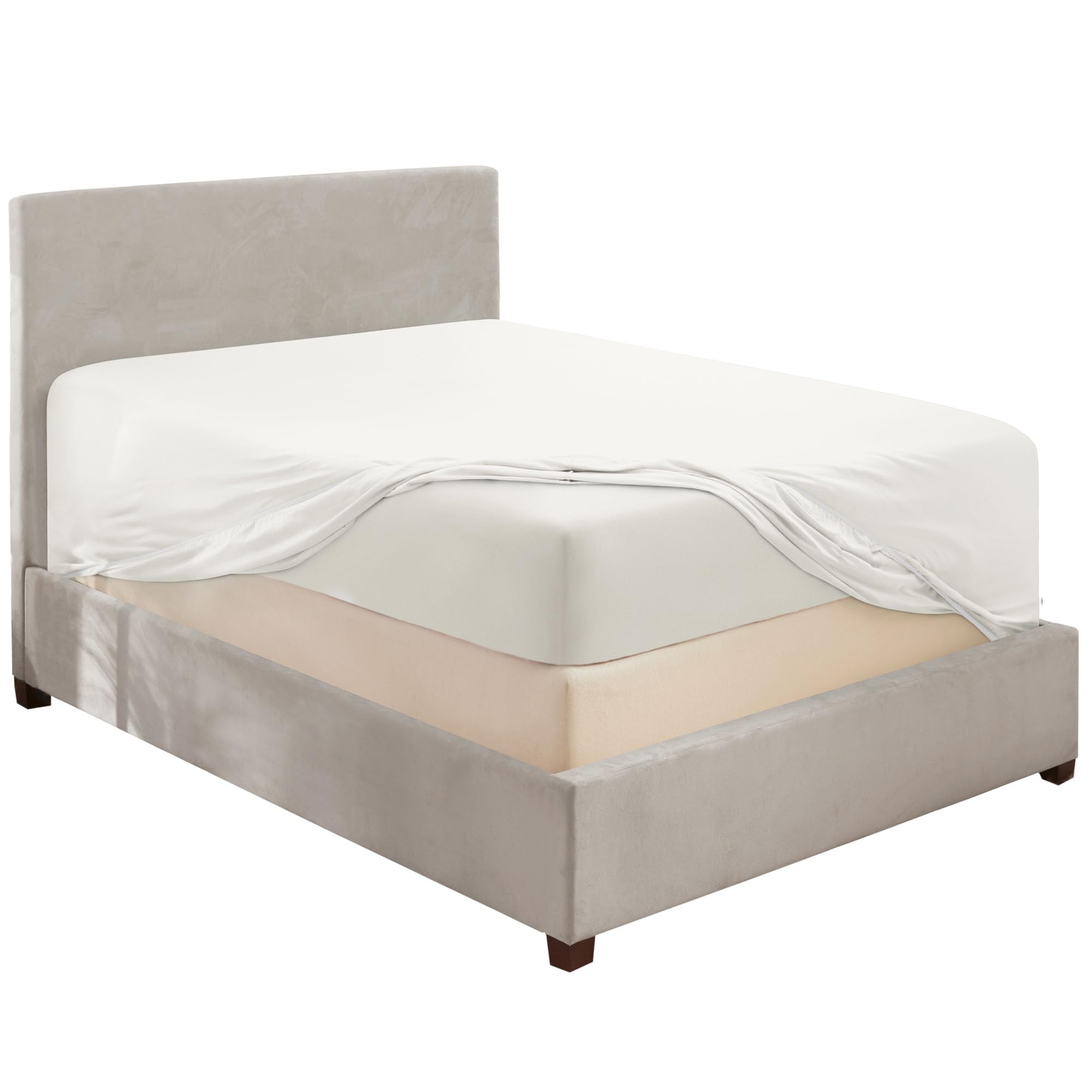 Hearth & Harbor Extra Deep Pocket King Fitted Sheet, White Fitted Sheet King Size, 1800 Microfiber King Fitted Sheet Only, Ultra Soft King Bed Fitted Sheet Fits up to 24 '' Mattress
