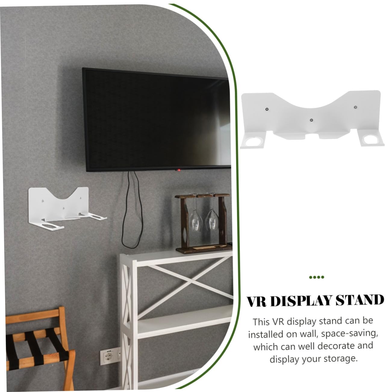 Blanco Soporte de Pared de Hierro Gancho para Gafas VR